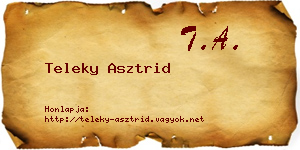 Teleky Asztrid névjegykártya
